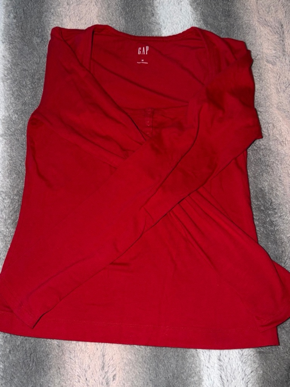 GAP Bright Red Long-Sleeve Crew Top